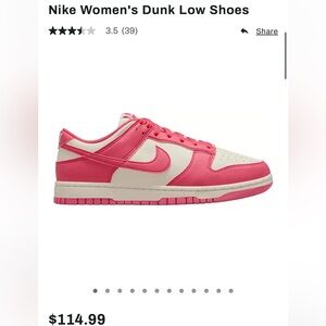 Women’s Nike Pink Dunk Low Shoe